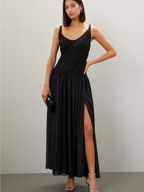 Elegant Black Maxi Dress with High Slit